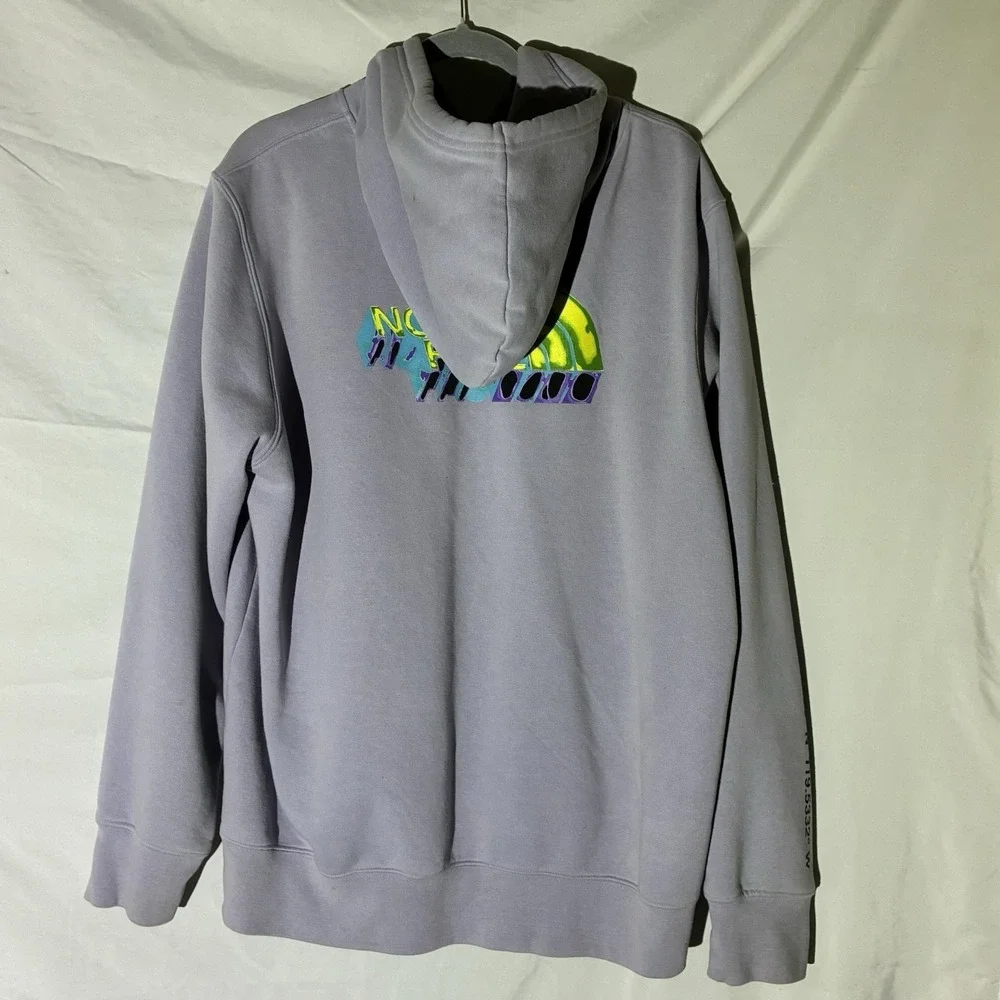 The North Face Men's XL Neon 3-D Graphic Print Logo Pullover Hoodie Drawstring